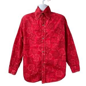 VINTAGE 70s Athalon Products Bandanna Print Over-Shirt WIndbreaker Size Large